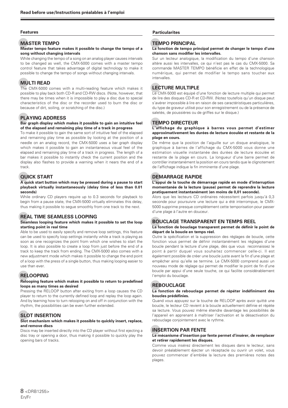 Pioneer CMX-5000 User Manual | Page 8 / 104