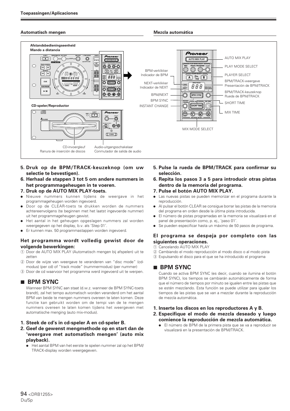 7 bpm sync, Track, Tempo bpm | Pioneer CMX-5000 User Manual | Page 94 / 104