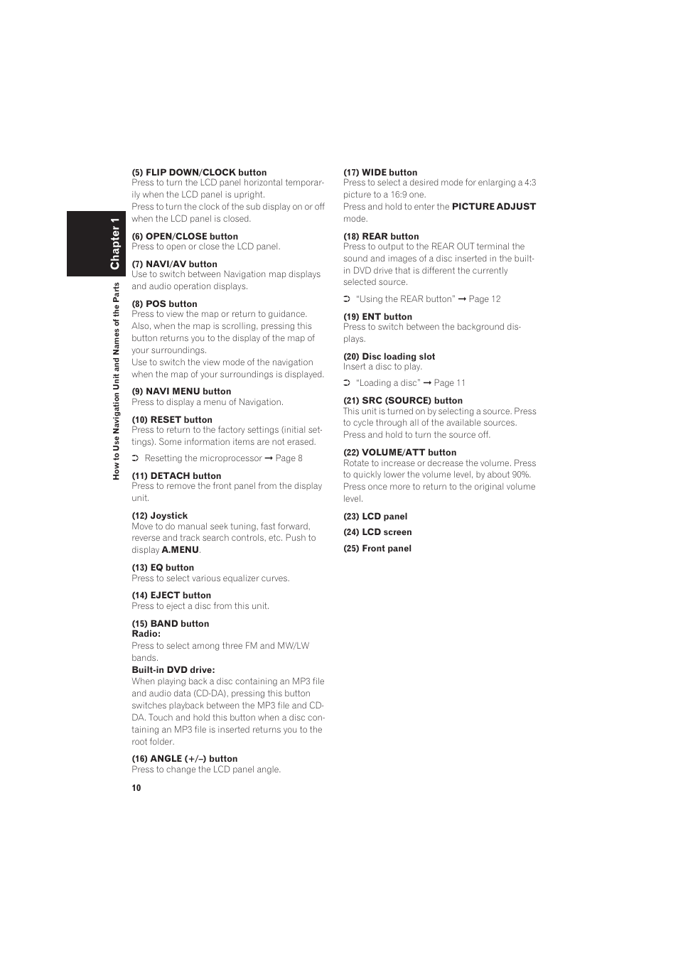 Chapter 1 | Pioneer AVIC-X1R User Manual | Page 12 / 27