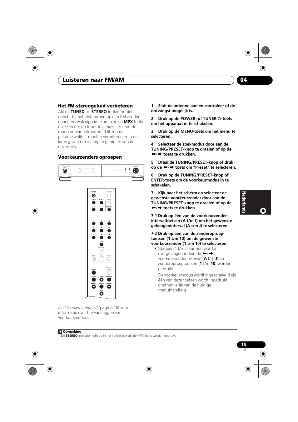 Luisteren naar fm/am 04, Het fm-stereogeluid verbeteren, Voorkeurzenders oproepen | Standby | Pioneer F-F6MK2-K User Manual | Page 105 / 182