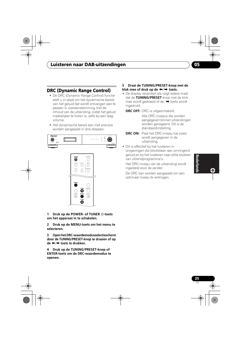 Drc (dynamic range control), Luisteren naar dab-uitzendingen 05 | Pioneer F-F6MK2-K User Manual | Page 115 / 182