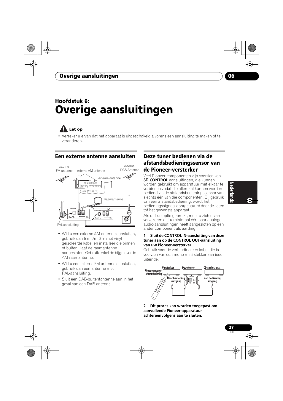 Een externe antenne aansluiten, Overige aansluitingen, Overige aansluitingen 06 | Hoofdstuk 6 | Pioneer F-F6MK2-K User Manual | Page 117 / 182