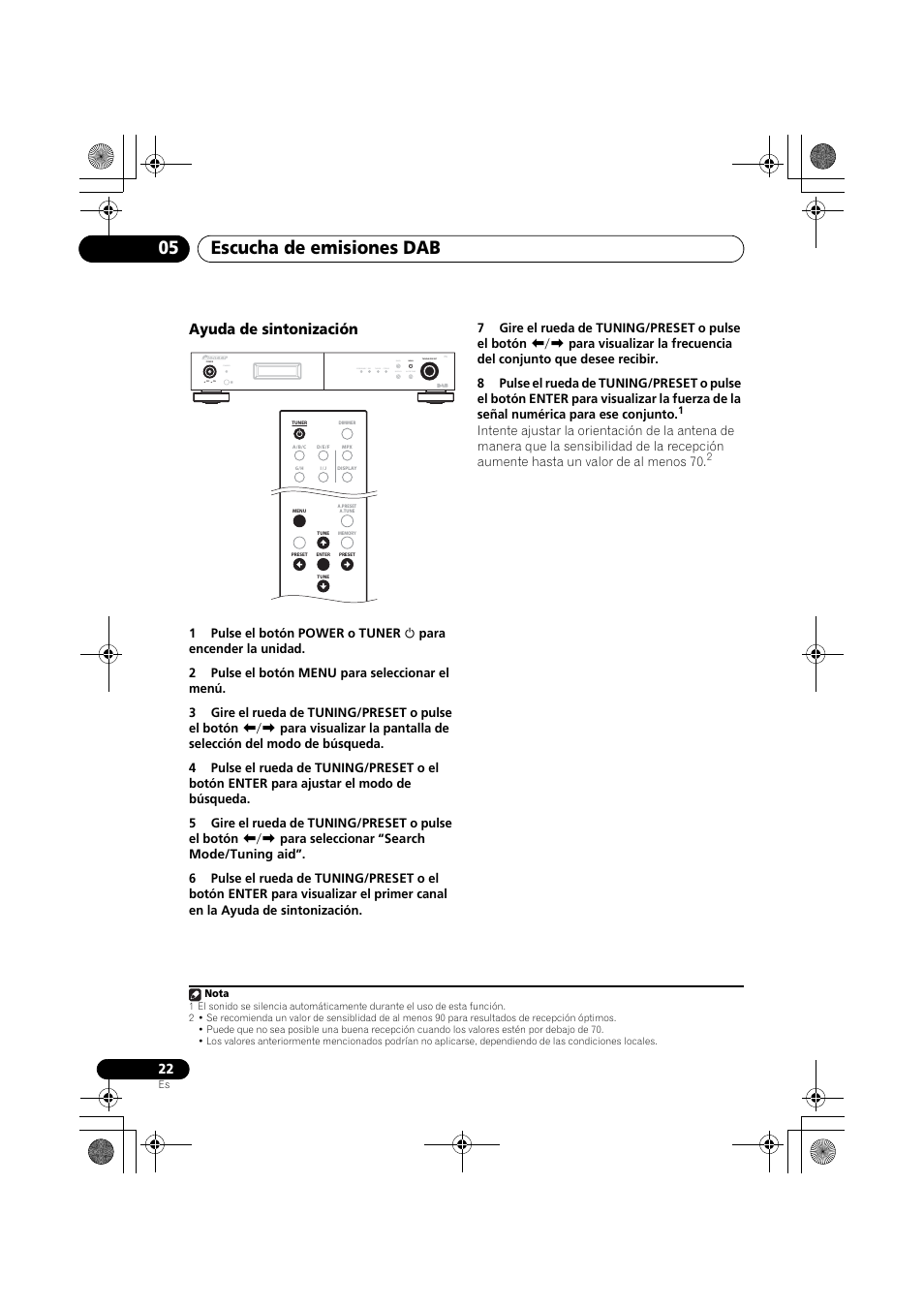 Escucha de emisiones dab 05, Ayuda de sintonización, Standby | Pioneer F-F6MK2-K User Manual | Page 172 / 182