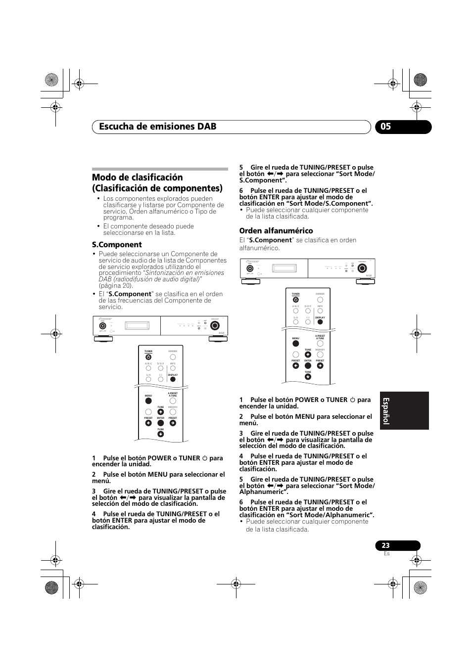 Escucha de emisiones dab 05, Orden alfanumérico, Standby | Pioneer F-F6MK2-K User Manual | Page 173 / 182