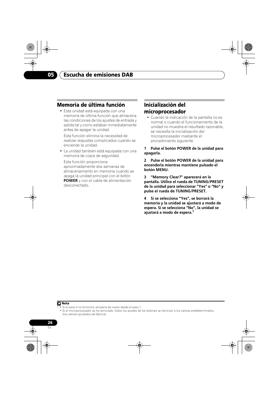 Memoria de última función, Inicialización del microprocesador, Escucha de emisiones dab 05 | Pioneer F-F6MK2-K User Manual | Page 176 / 182