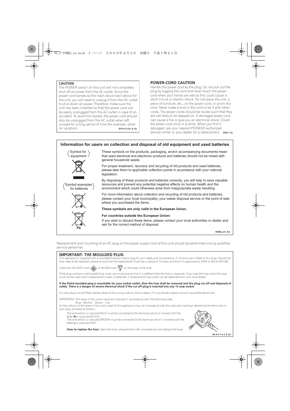 Pioneer F-F6MK2-K User Manual | Page 3 / 182