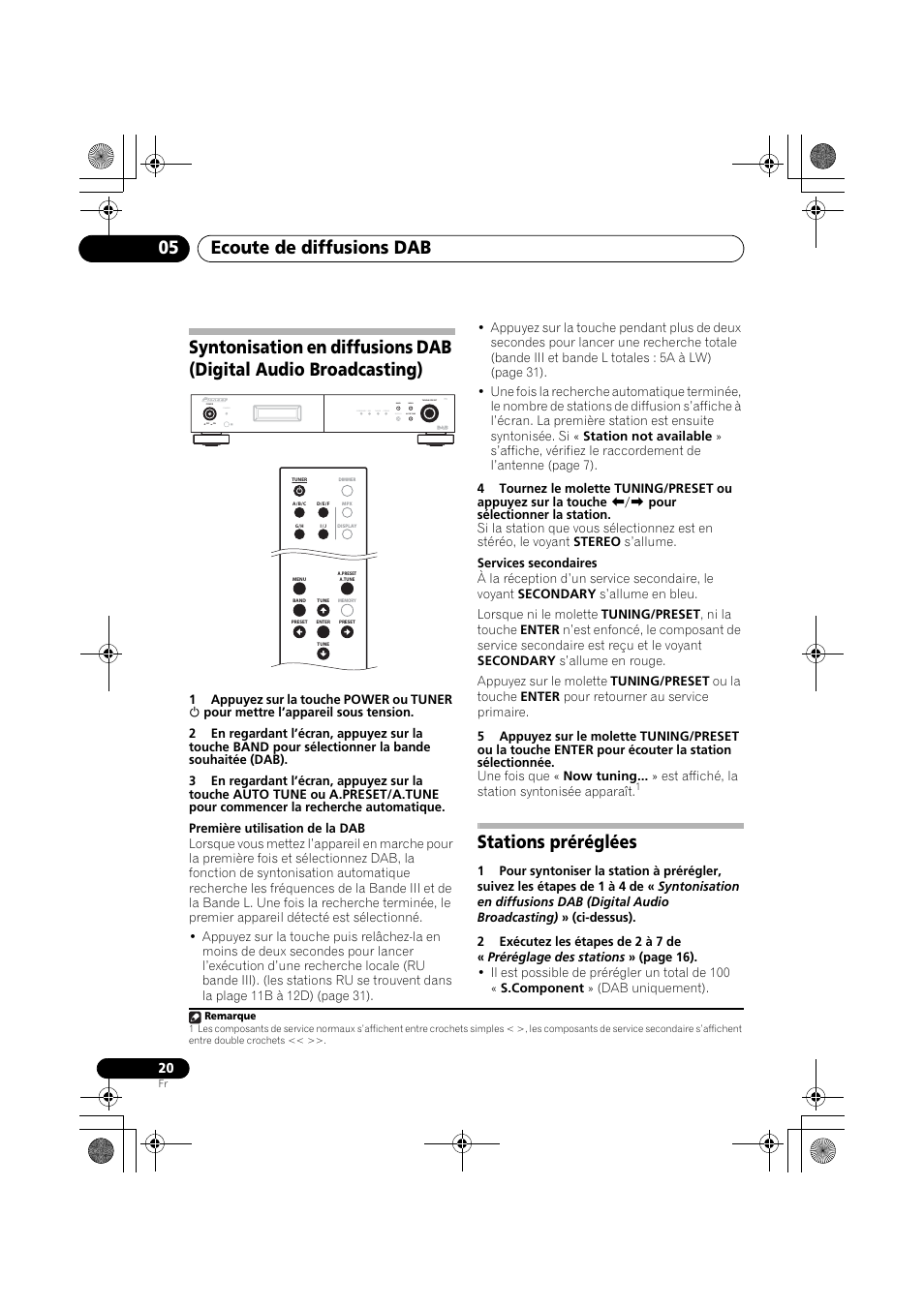 Stations préréglées, Ecoute de diffusions dab 05 | Pioneer F-F6MK2-K User Manual | Page 50 / 182