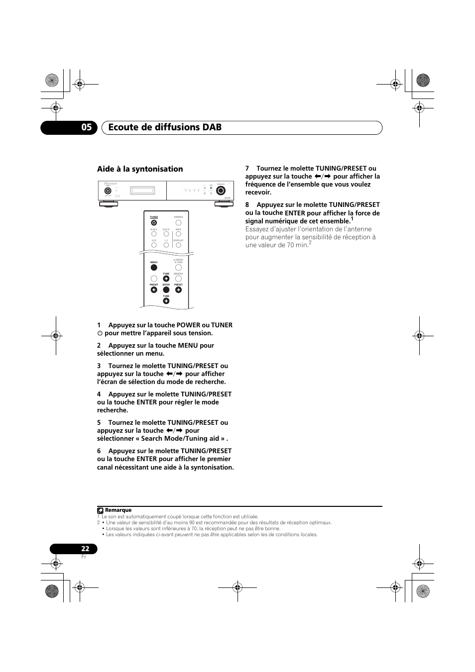 Ecoute de diffusions dab 05, Aide à la syntonisation, Standby | Pioneer F-F6MK2-K User Manual | Page 52 / 182