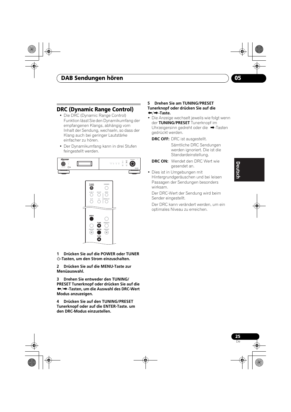 Drc (dynamic range control), Dab sendungen hören 05 | Pioneer F-F6MK2-K User Manual | Page 85 / 182
