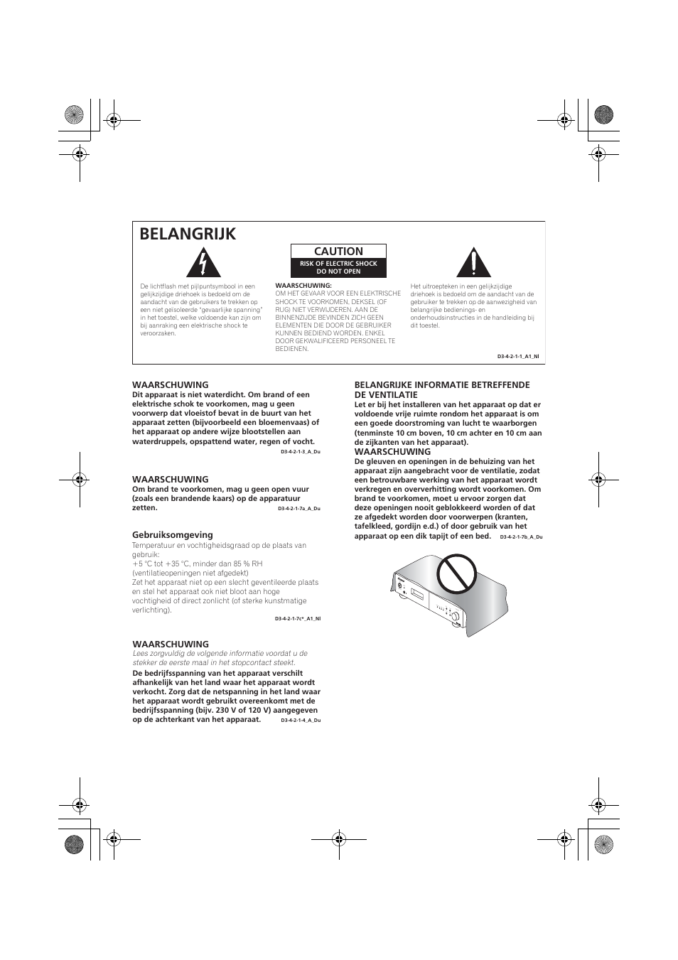 Belangrijk | Pioneer F-F6MK2-K User Manual | Page 92 / 182