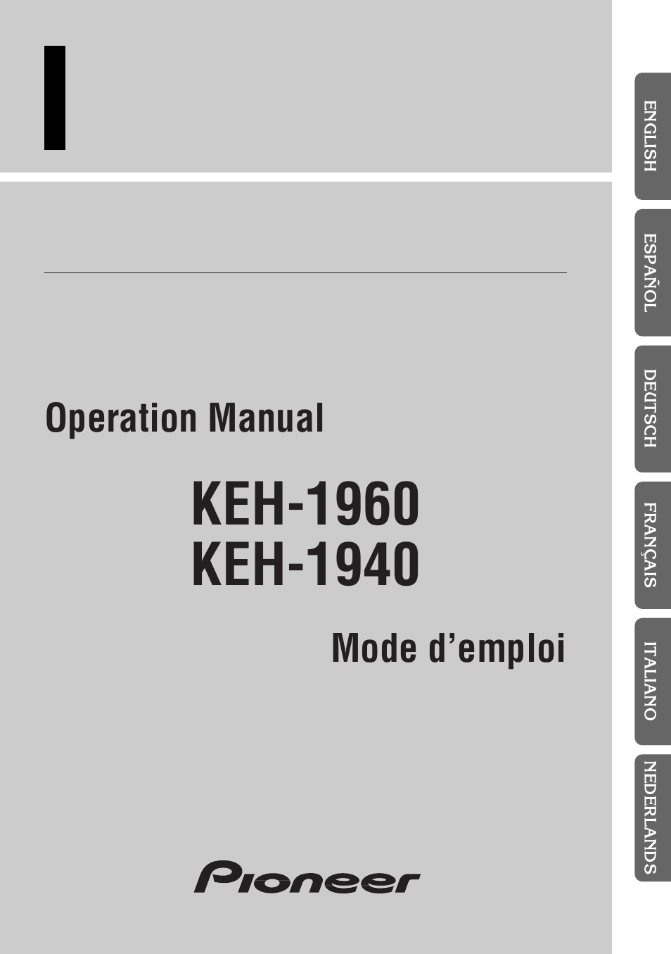 Pioneer KEH-1940 User Manual | 88 pages