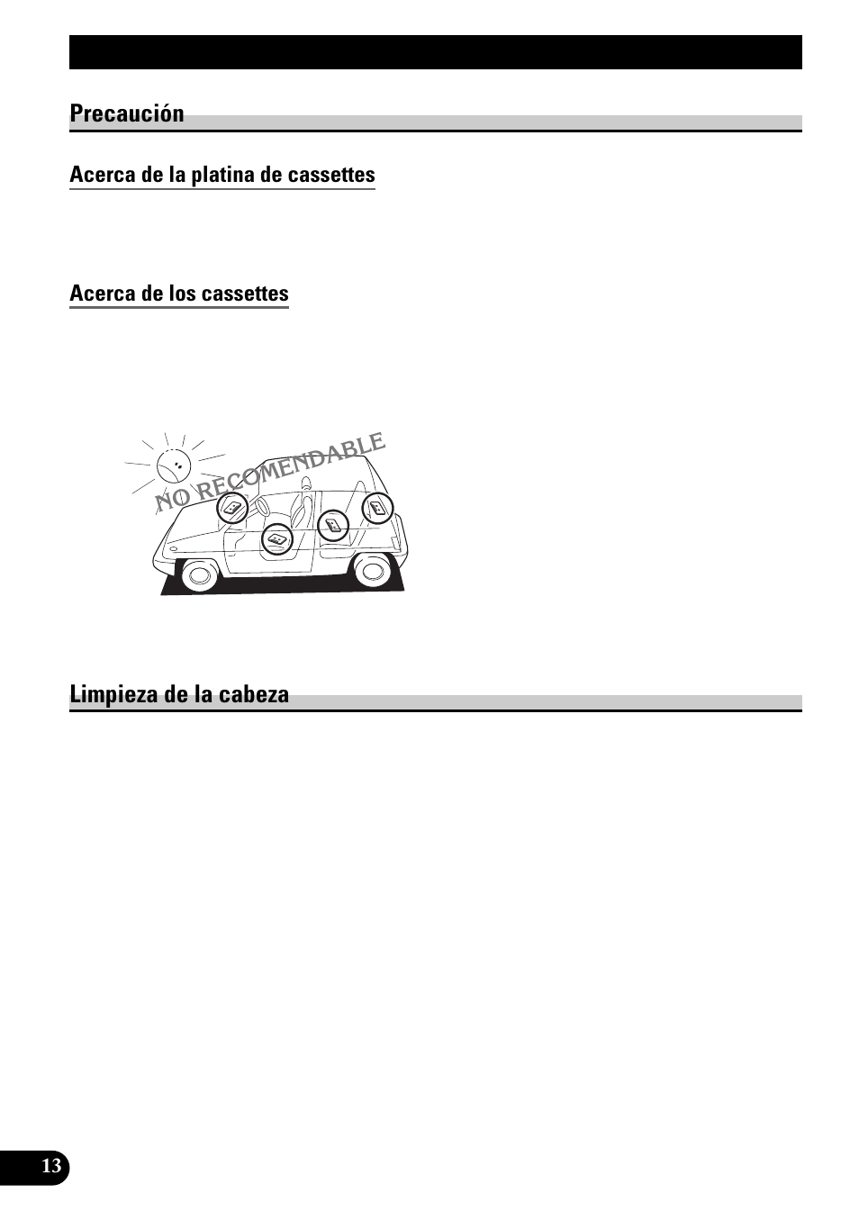 Platina de cassettes y cuidados, Precaución, Acerca de la platina de cassettes | Acerca de los cassettes, Limpieza de la cabeza | Pioneer KEH-1940 User Manual | Page 28 / 88