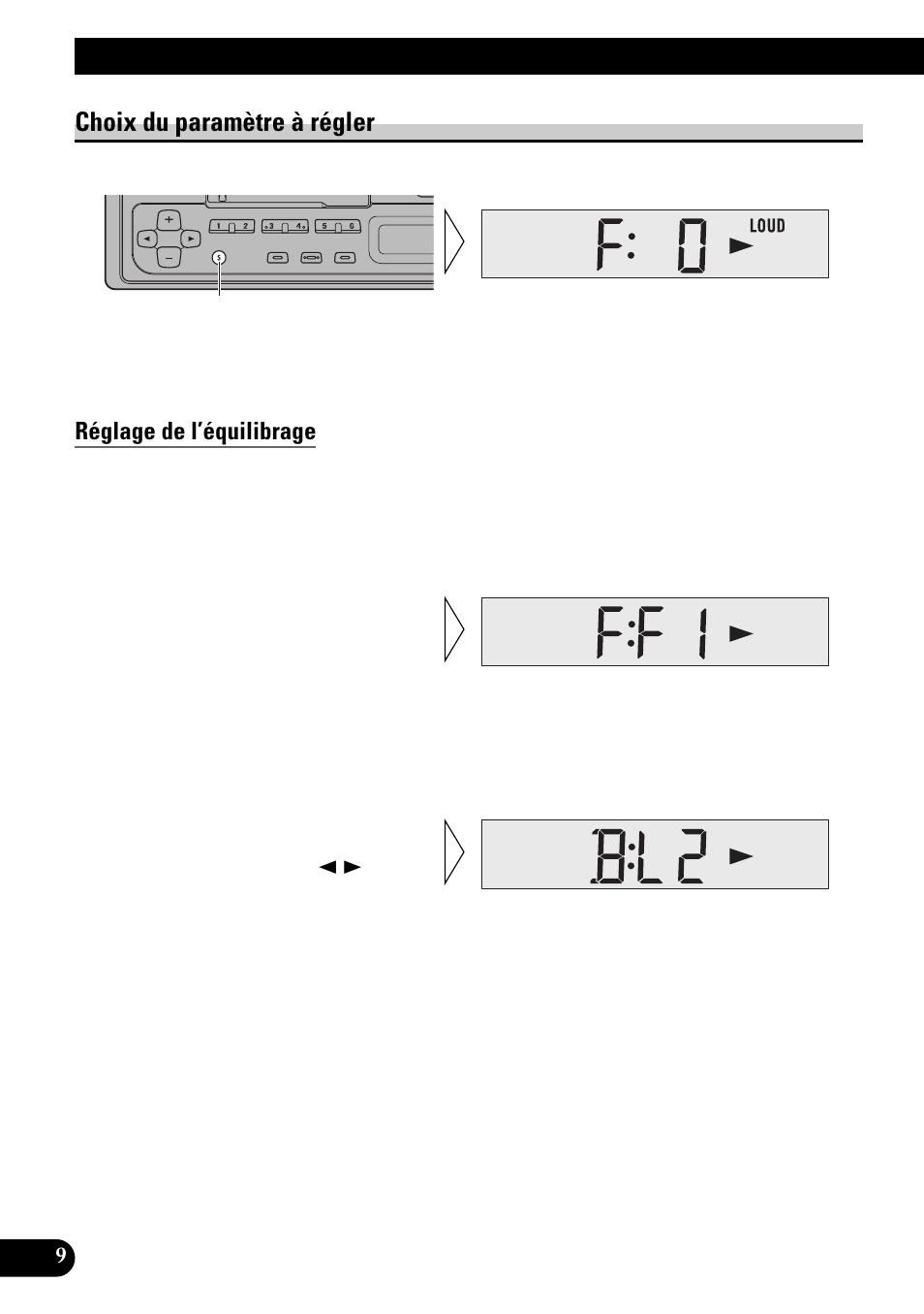 Réglages du son, Choix du paramètre à régler, Réglage de l’équilibrage | Pioneer KEH-1940 User Manual | Page 52 / 88