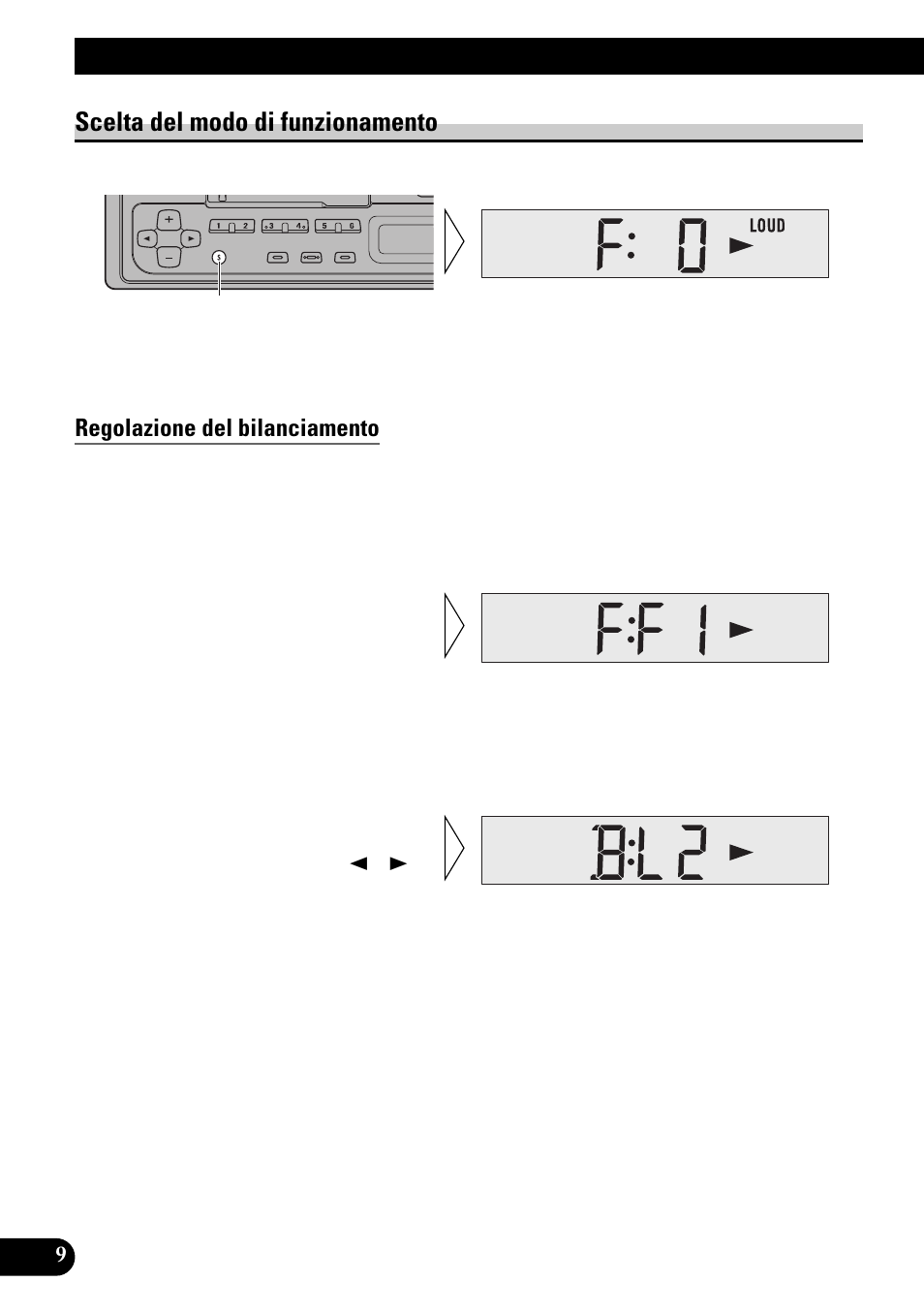 Regolazione audio, Scelta del modo di funzionamento, Regolazione del bilanciamento | Pioneer KEH-1940 User Manual | Page 66 / 88
