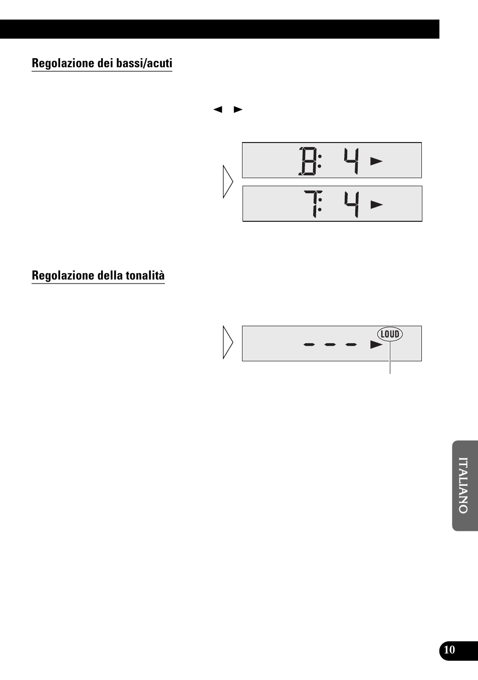 Regolazione dei bassi/acuti, Regolazione della tonalità | Pioneer KEH-1940 User Manual | Page 67 / 88