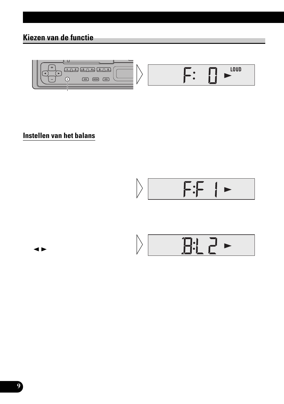 Geluidsregeling, Kiezen van de functie, Instellen van het balans | Pioneer KEH-1940 User Manual | Page 80 / 88