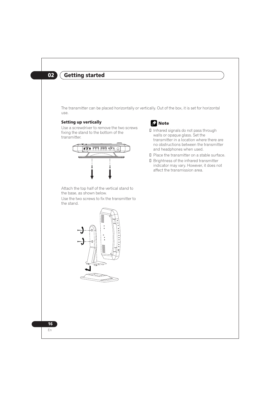 02 getting started | Pioneer SE DIR800C User Manual | Page 16 / 76