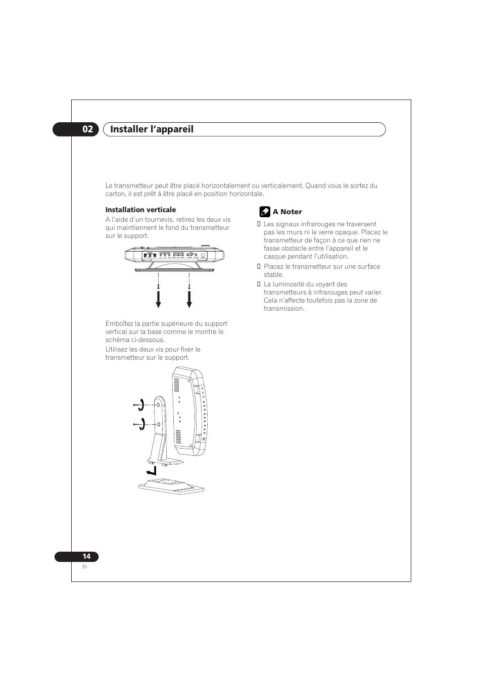 02 installer l’appareil | Pioneer SE DIR800C User Manual | Page 40 / 76