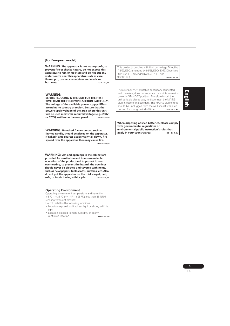 En g lis h | Pioneer SE DIR800C User Manual | Page 5 / 76