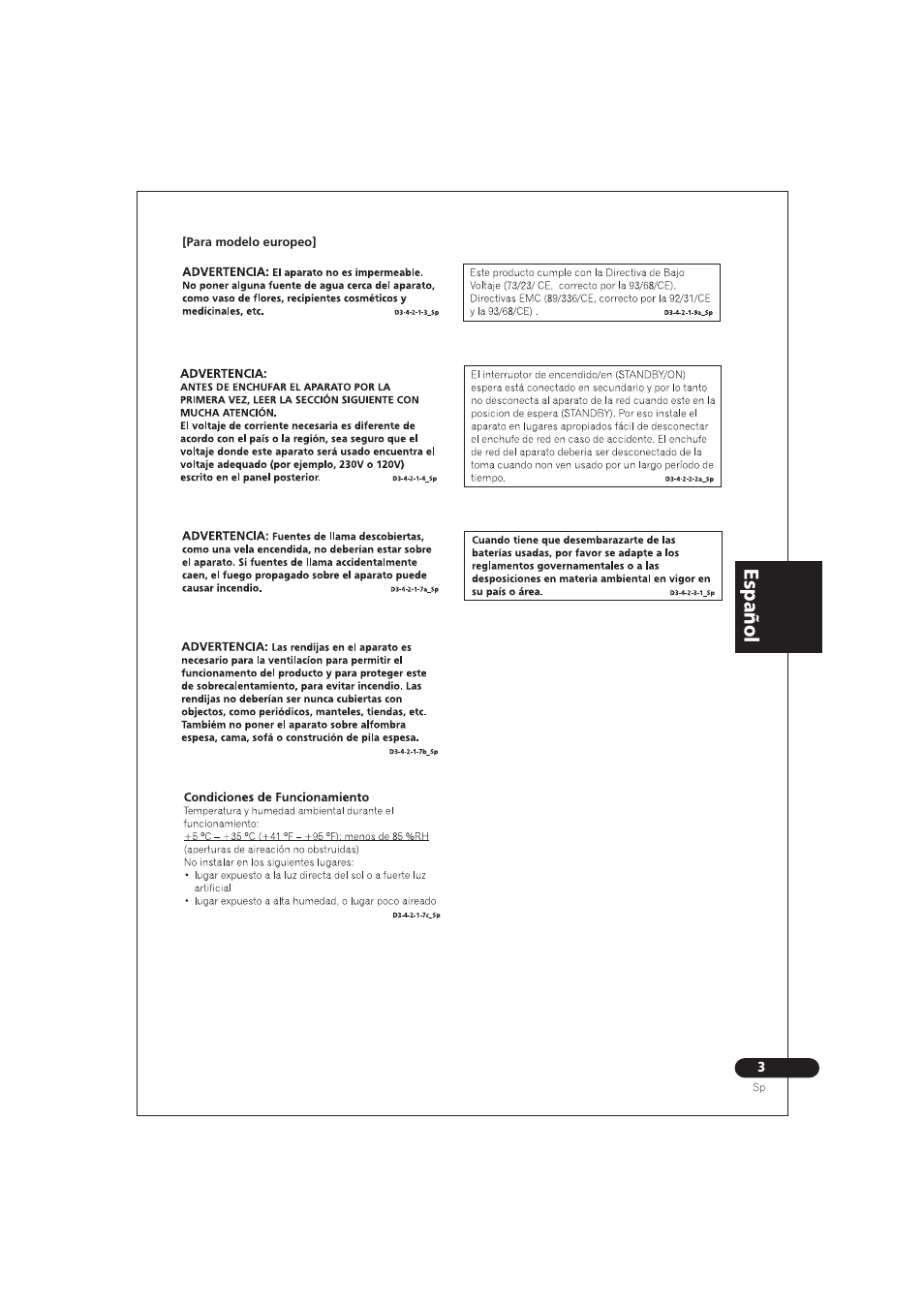 Español | Pioneer SE DIR800C User Manual | Page 53 / 76