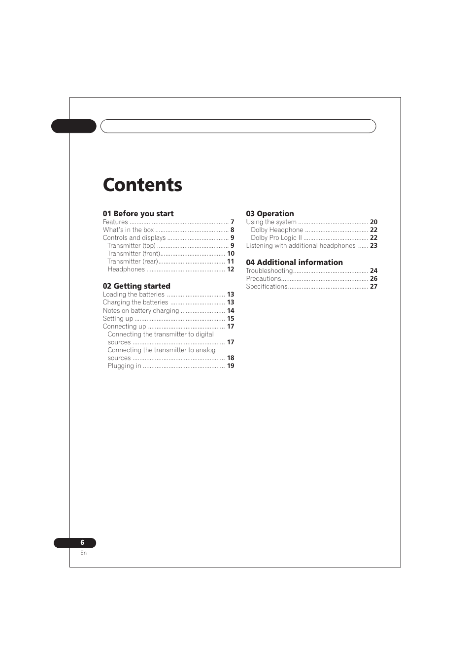 Pioneer SE DIR800C User Manual | Page 6 / 76