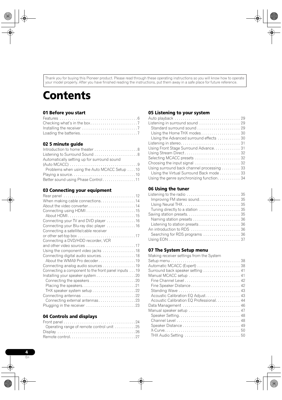 Pioneer VSX-1018AH-S User Manual | Page 4 / 96