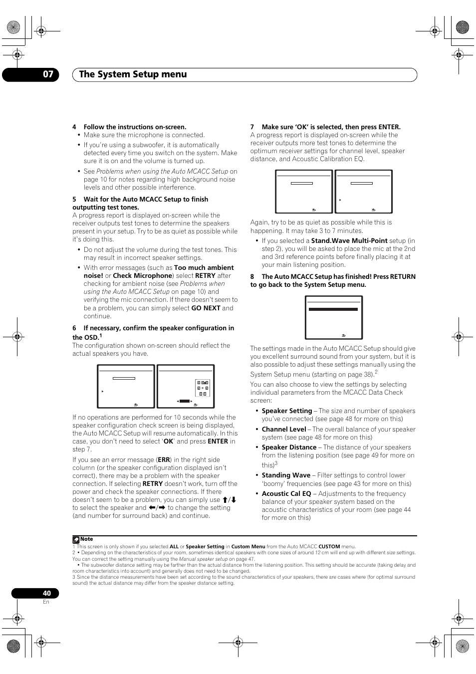 The system setup menu 07 | Pioneer VSX-1018AH-S User Manual | Page 40 / 96