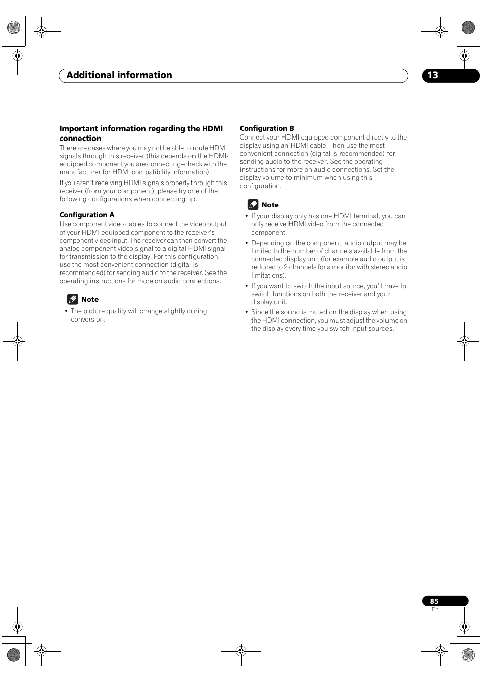 Additional information 13 | Pioneer VSX-1018AH-S User Manual | Page 85 / 96