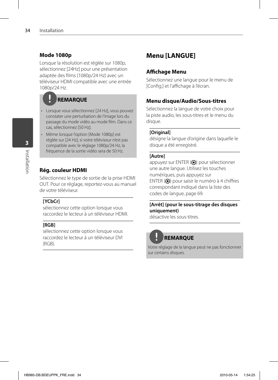 Menu [langue | Pioneer BCS-303 User Manual | Page 108 / 448