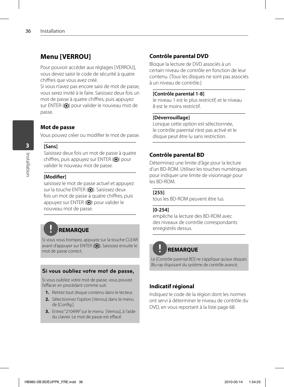 Menu [verrou | Pioneer BCS-303 User Manual | Page 110 / 448