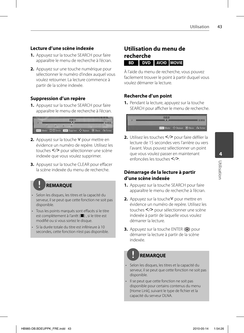 Utilisation du menu de recherche | Pioneer BCS-303 User Manual | Page 117 / 448