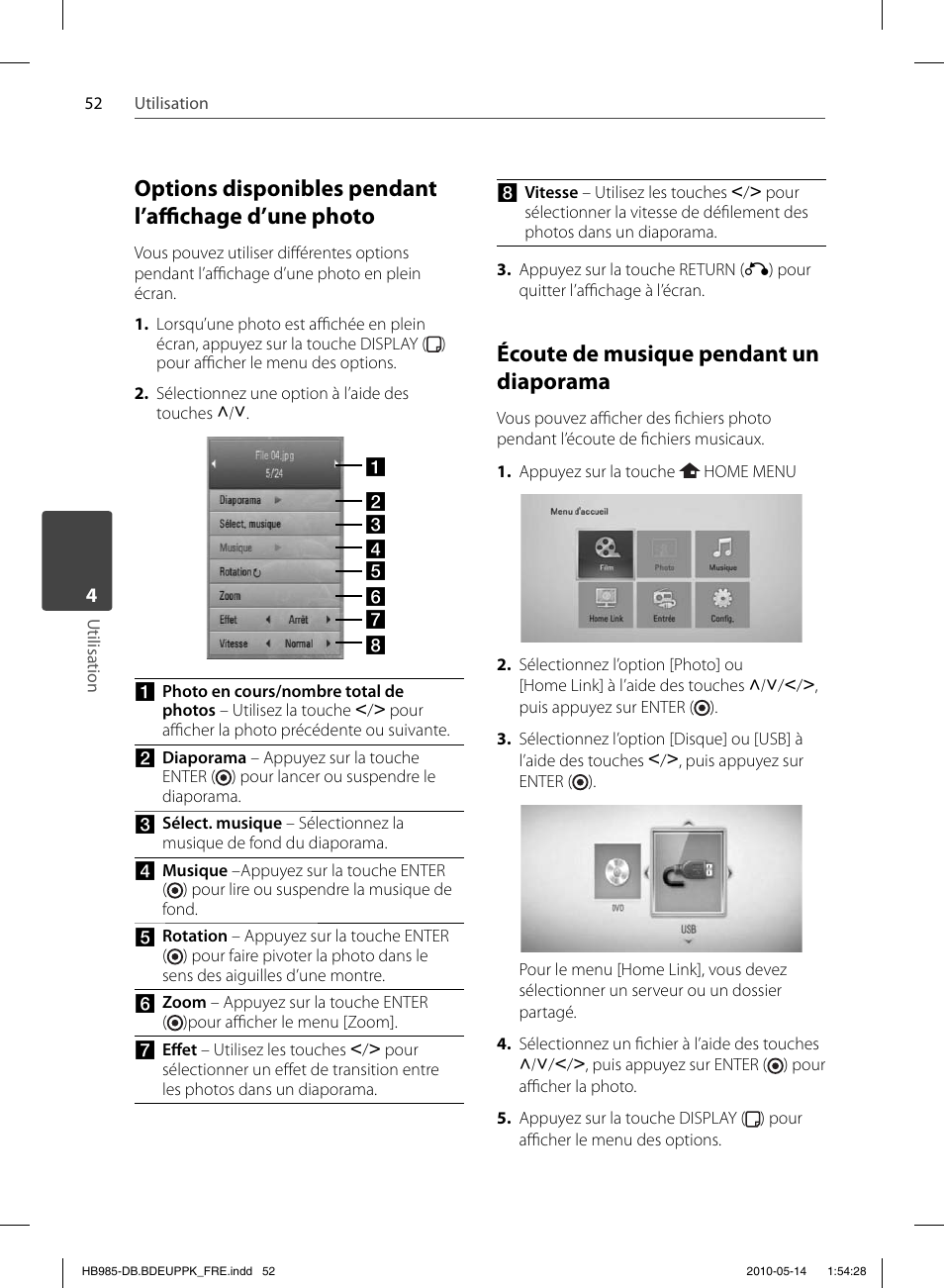 Écoute de musique pendant un diaporama | Pioneer BCS-303 User Manual | Page 126 / 448