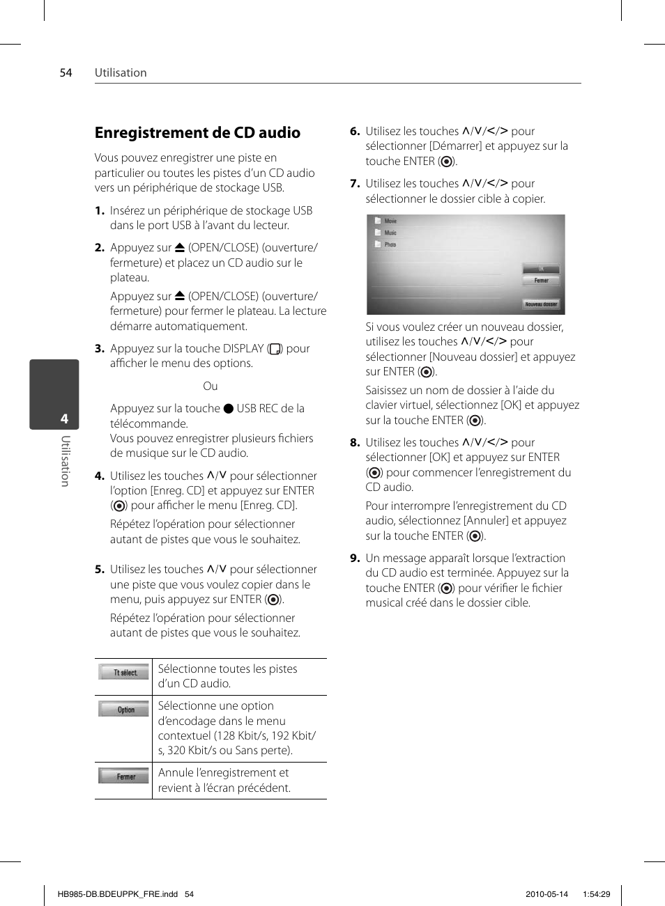 Enregistrement de cd audio | Pioneer BCS-303 User Manual | Page 128 / 448
