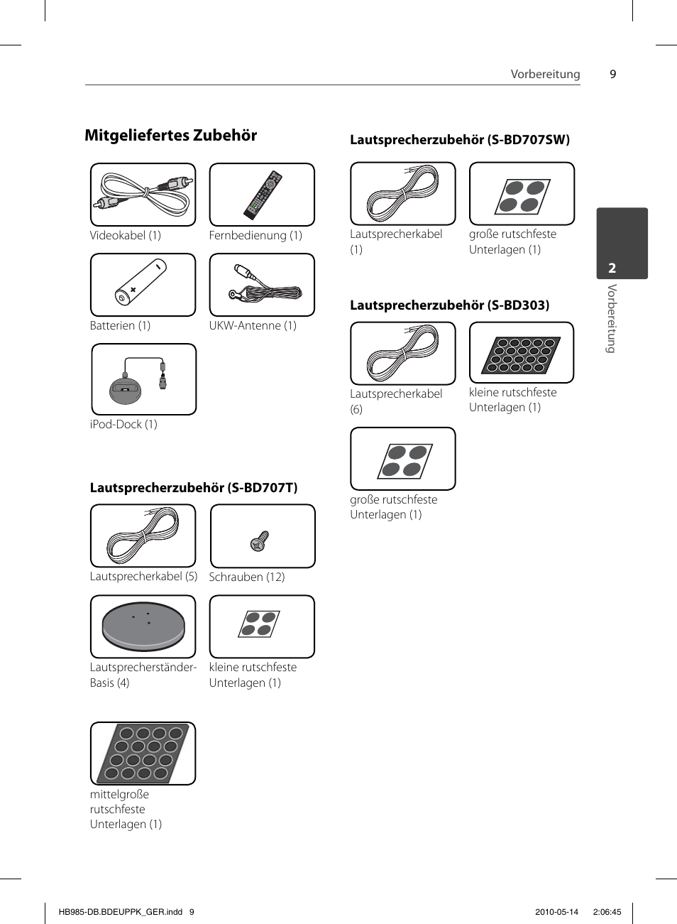 Mitgeliefertes zubehör | Pioneer BCS-303 User Manual | Page 157 / 448