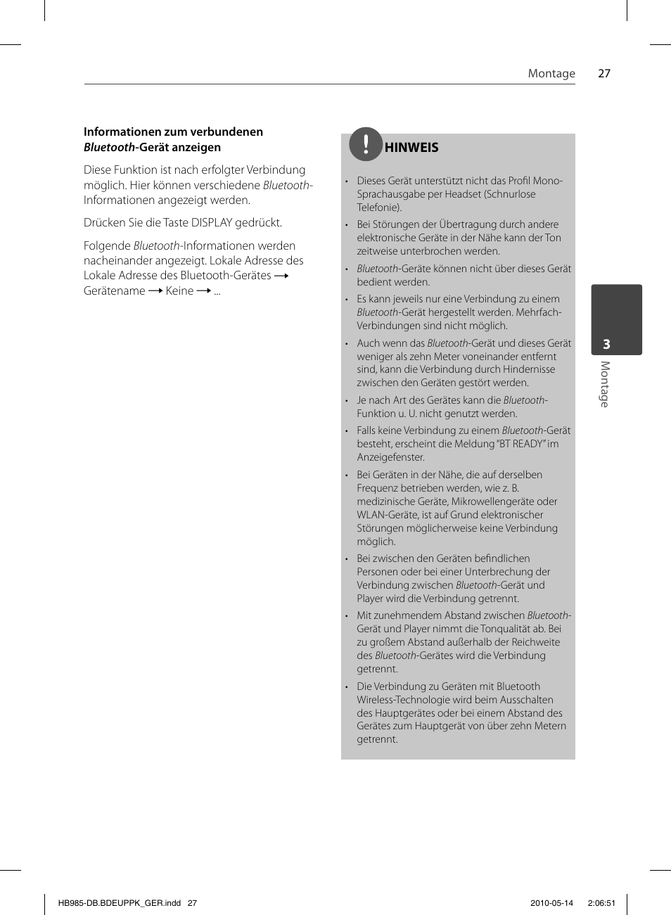 Hinweis | Pioneer BCS-303 User Manual | Page 175 / 448