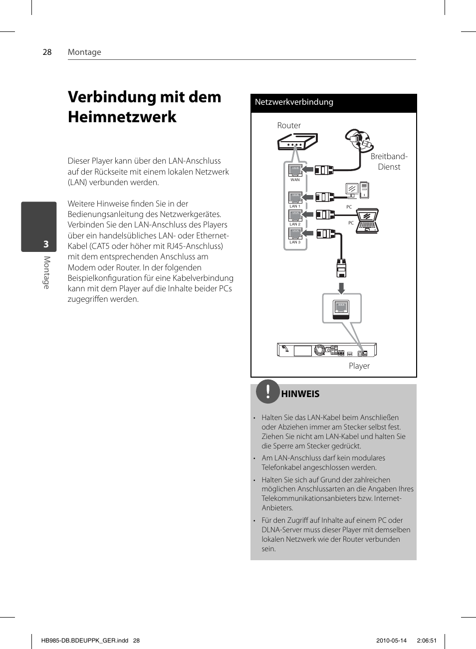 Verbindung mit dem heimnetzwerk, Hinweis | Pioneer BCS-303 User Manual | Page 176 / 448