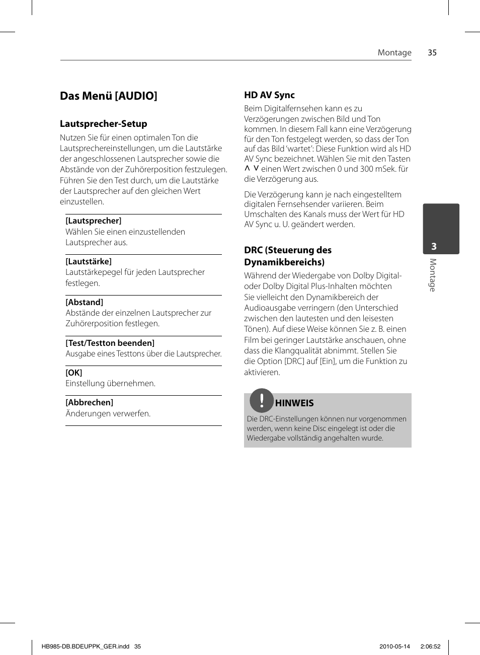 Das menü [audio | Pioneer BCS-303 User Manual | Page 183 / 448