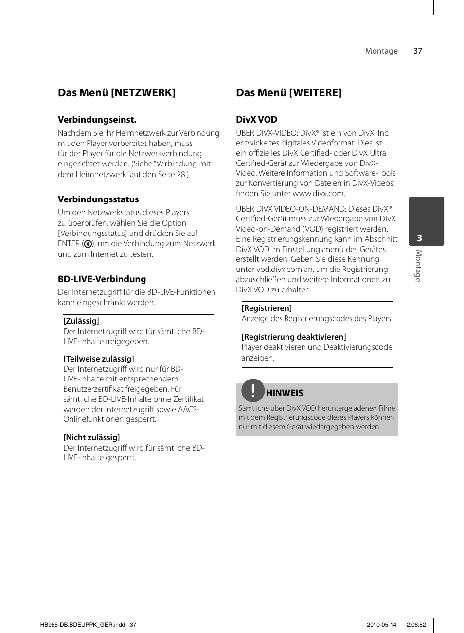 Das menü [netzwerk, Das menü [weitere | Pioneer BCS-303 User Manual | Page 185 / 448