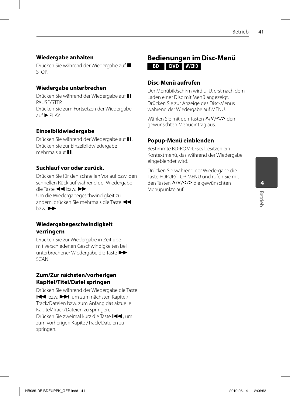 Bedienungen im disc-menü | Pioneer BCS-303 User Manual | Page 189 / 448