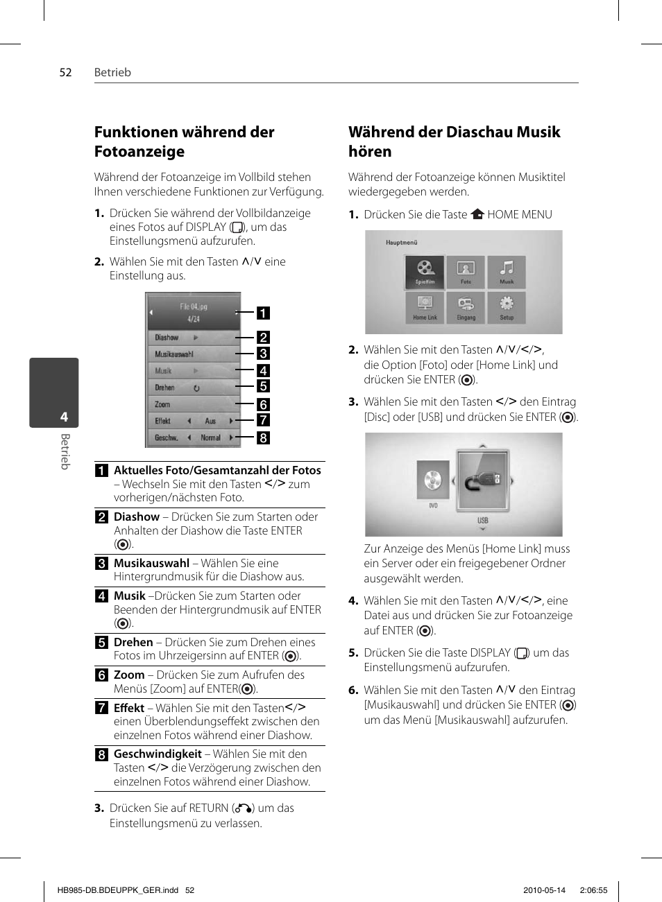 Funktionen während der fotoanzeige, Während der diaschau musik hören | Pioneer BCS-303 User Manual | Page 200 / 448