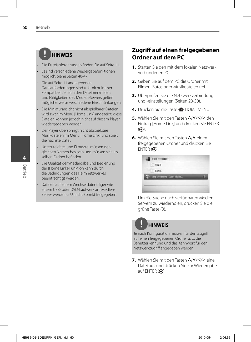 Zugriff auf einen freigegebenen ordner auf dem pc | Pioneer BCS-303 User Manual | Page 208 / 448