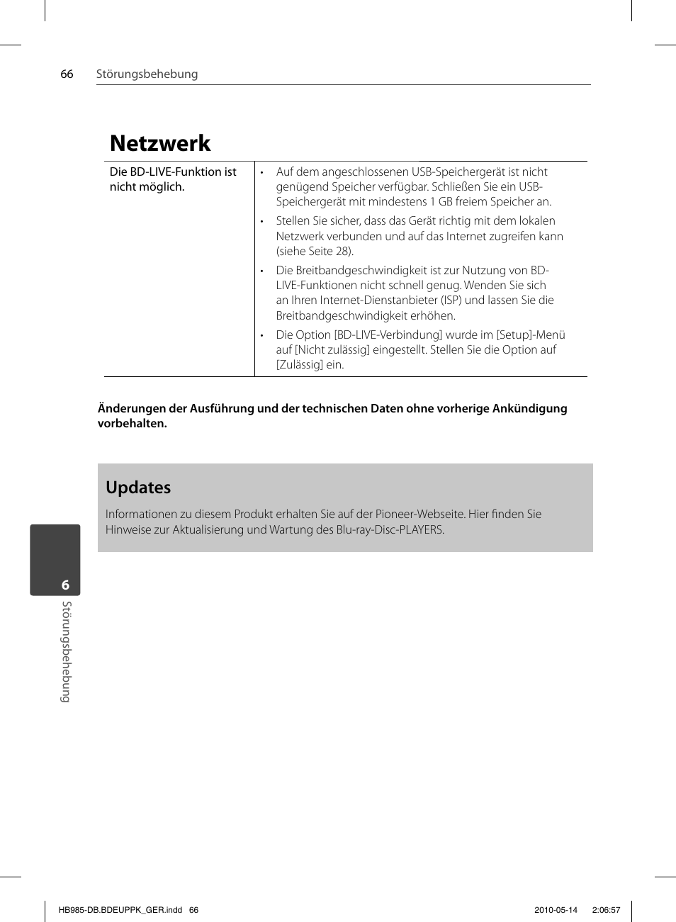 Netzwerk, Updates | Pioneer BCS-303 User Manual | Page 214 / 448