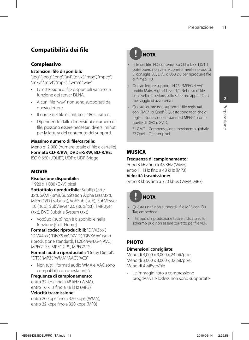Compatibilità dei fi le | Pioneer BCS-303 User Manual | Page 233 / 448
