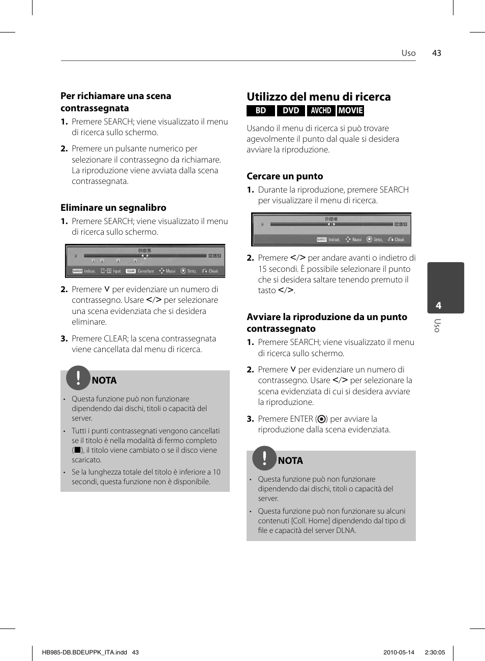 Utilizzo del menu di ricerca | Pioneer BCS-303 User Manual | Page 265 / 448