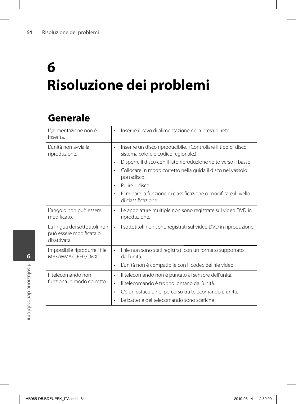 6 risoluzione dei problemi, Generale | Pioneer BCS-303 User Manual | Page 286 / 448