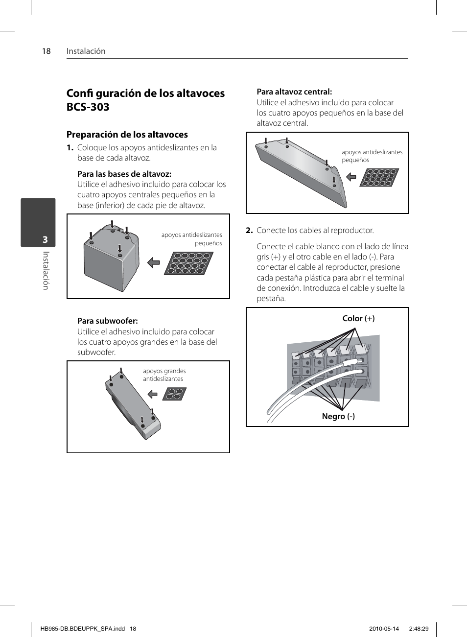 Confi guración de los altavoces bcs-303 | Pioneer BCS-303 User Manual | Page 314 / 448