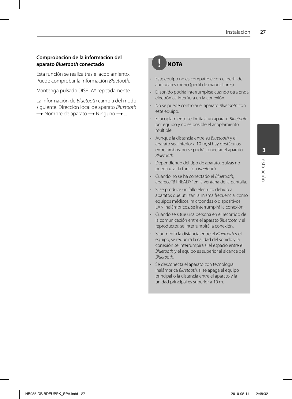 Nota | Pioneer BCS-303 User Manual | Page 323 / 448