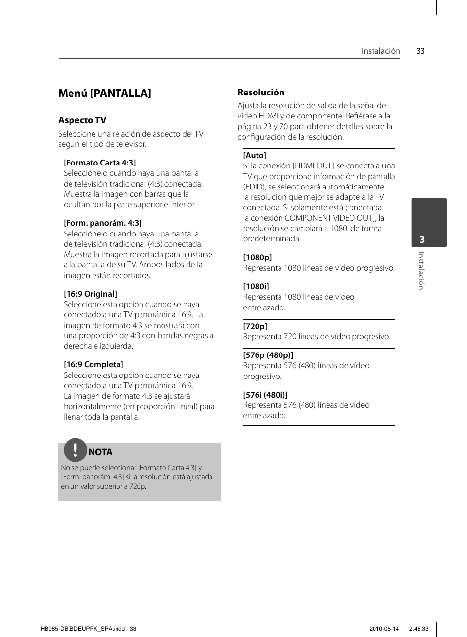Menú [pantalla | Pioneer BCS-303 User Manual | Page 329 / 448