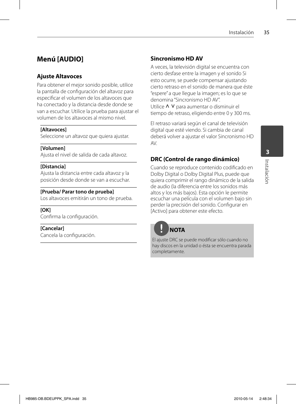 Menú [audio | Pioneer BCS-303 User Manual | Page 331 / 448