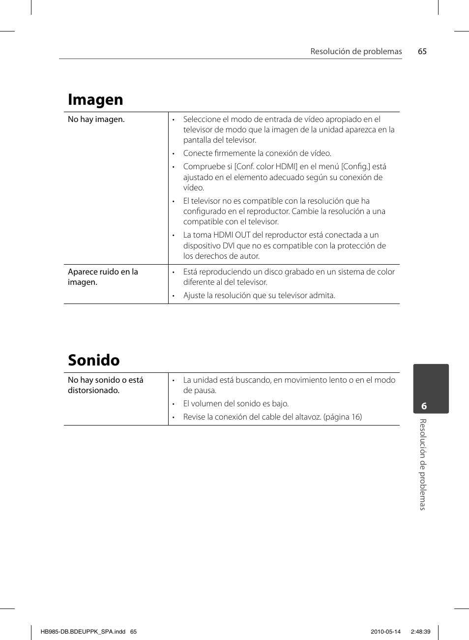 Imagen, Sonido | Pioneer BCS-303 User Manual | Page 361 / 448